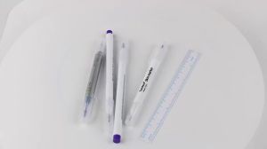 10Pcs Professional Surgical Sterile Skin Marker Pens with Measuring Ruler Set for Microblading Tattoo Eyebrow Lip Skin Marking