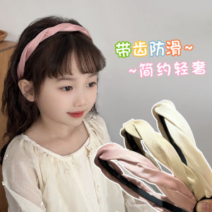 Anti-Slip Wide Edge Childrens Hairband Girls Hair Tidier Face Washing Headband Comfortable No Pulling Hair Clip Korean Style