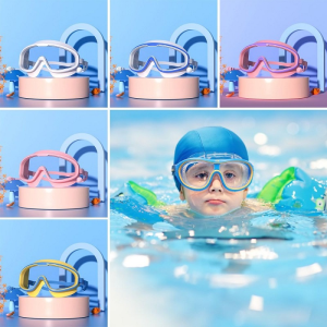 Kids HD Swimming Goggles Large Frame Comfortable Silicone Anti-Fog Outdoor Waterproof Diving Goggles