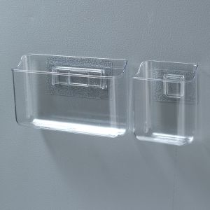 Transparent Bathroom Makeup Storage Box Toilet Vanity Cosmetic Lipstick Rack Bathroom Small Object Organizer Box Rectangular Plastic