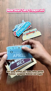 Nama Bulan TemaTransportasi - Mainan Edukatif Untuk Anak TK/PAUD - Mainan Kayu - Kayu Seru