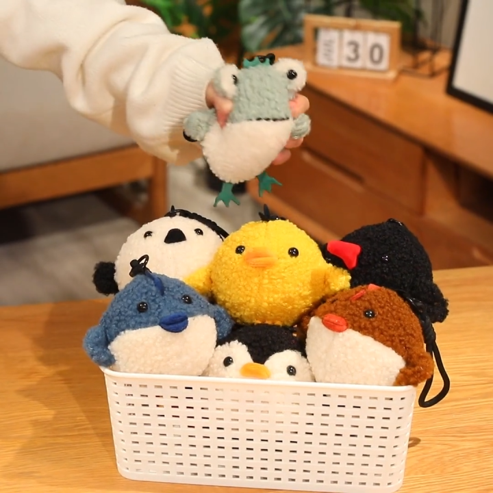 JOJO CASTLE Soft Squishy Plush Toy Stress Relief Keychain Cute Huggable Companion Doll Pendant