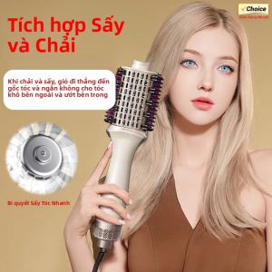 Lược Tạo Kiểu Tóc Đa Chức Năng 3 Trong 1 - Máy Sấy Tóc Tự Động Uốn Duỗi Sấy Khô Dùng Được Cho Tóc Ướt/khô Với Nhiệt Độ Điều Chỉnh Được