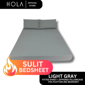 HOLA Bedsheet | Printed Cotton | Full Garter Fitted Sheet + 2 Zippered Pillowcase - Industrial Colors