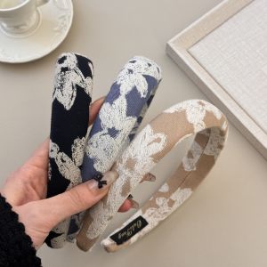 Elegant Wide Floral Print Sponge Hairband New Chinese Style Soft Fabric Headband Versatile Stylish Hair Accessory