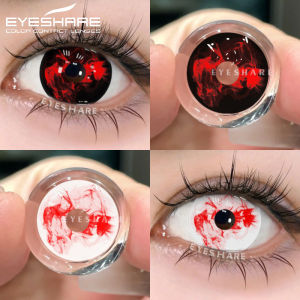 EYESHARE Halloween Cosplay Colored Contact Lenses For Eyes 1 Pair Colorful Anime Red Contact Lenses Black Eye Lens White Lenses