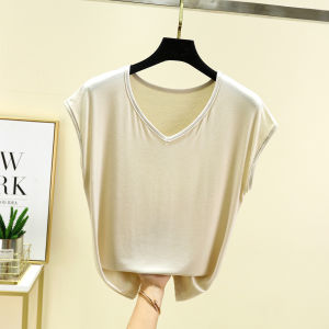 Loose Casual Modal Sleeveless T-Shirt Women Summer Thin Pure Color Base Shirt plus Size Loose Versatile Loose Top