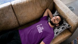 Beauty Beast - Two Shirts - H08 Couple Set T-shirts - Purple White Cotton