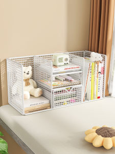 Desktop Organizer Rack Simple Metal Bookshelf Small Office Storage Desk File Placement Shelf Multi-layer Home Office Use