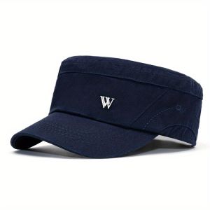 Flat top hat for spring and summer outdoor leisure sun protection and shading duckbill hatbig head circumference military hat