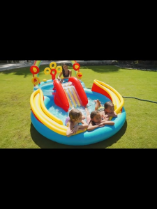 Crocodile Park Inflatable Pool with Water Slide Outdoor Pool Inflatable Castle Pool Kids Splash Pool Summer Baby Swimming