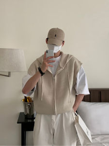 Áo Len Cardigan Dệt Kim Không Tay Dáng Rộng Cho Nam Mùa Xuân Thu Phong Cách Nhật Bản Cao Cấp Áo Khoác Ngoài Thường Ngày Áo Len Cardigan