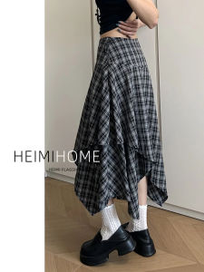 Váy Mini Kẻ Caro Cạp Cao Không Đều Cho Nữ Mùa Hè Váy Chữ a Cổ Điển Màu Đen Xám Váy Công Sở Phong Cách Hàn Quốc Cho Thanh Thiếu Niên