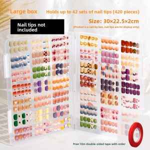 Transparent Dustproof Nail Art Wearable False Nails Storage Box Display Card Organizer Board Nail Beauty Tools Accessory
