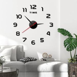 DIY Creative 3D Digit Wall Clock Acrylic Silent Digital Mirror Stickers for Living Room Bedroom Kitchen Decoration