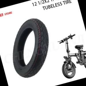 12 Inch Tubeless Tyres 12 1/2x2 1/4 57-203 Vacuum Tires Fits Electric Bicycle CarriFolding Electric Bicycle