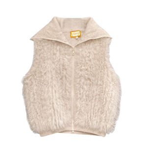 Doggyqin [High End] BC Accessible Luxury 100% Cashmere Fur Vest Womens Sleeveless Blouse