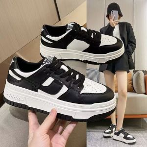 Brand Special Offer College Style Thick Bottom Leather Womens Shoes Korean Version Autumn New Arrival Casual Board Shoes