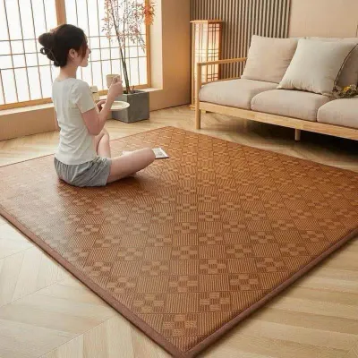 Đệm Chiếu Mây Điều Hòa Mát Lạnh Dạng Thảm Xuất Nhật Có Lớp Lót Chống Trơn Trượt Đa Năng