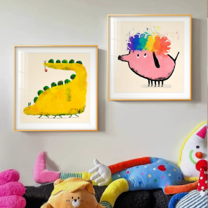 Dopamine Childrens Room Decorative Artwork Boys Girls Bedroom Headboard Background Wall Hanging Cartoon Fun Colorful Murals