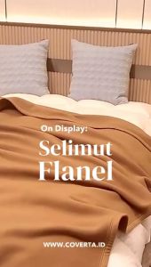 Coverta Selimut Polos Flanel - Coklat Muda - 160x200cm
