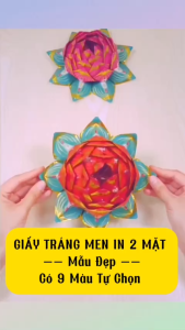 [Combo 10 tờ]Giấy Cúng Gấp Hoa Sen -In Nhũ dày [9 Màu]-Hoa Sen cúng dường....Dễ Gấp