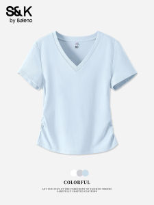 BALENO | V-Neck Short Sleeve Slimming T-Shirt