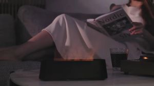 KONKA Colourful Flame Air Humidifier Fire Aromatherapy Essential Oil Diffuser Aroma Ultrasonic Mist Maker Mini 火焰香薰机 加湿器