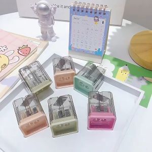 Gratis Semua - Rautan Pensil 2 Lubang / Serutan Pensil Warna Warni / Rautan Serutan Pensil Warna Wadah Besar Murah Berkualitas