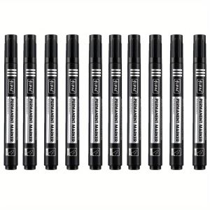10 Pcs Permanent Oily Marker Pens Waterproof Indelible Durable Artist-Grade Ink Quick Drying Student School Art Supplies