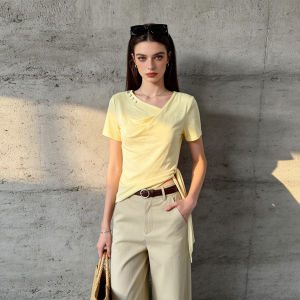 PIAOYA | High Waisted Wide Leg Slim Fit Trousers Caramel