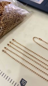 Dây bi móc khóa 14cm mạ vàng ( Combo 12-25-50-100 ) | Dây treo thẻ tên móc khóa phụ kiện thủ công