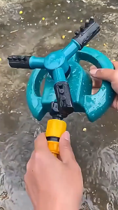 สปริงเกอร์ ปรับหมุนอัตโนมัติ สปริงเกอร์ สปริงเกอร์ลดน้ำต้นไม้ ฐานทรงกลมหมุน 360 องศา สำหรับรดน้ำต้นไม้ [ฐานวงกลม]