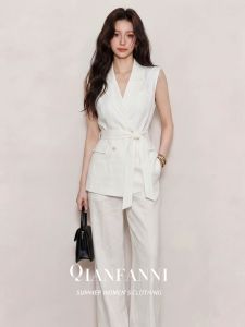 QFN | summer elegant office wear classic white style Suit Set