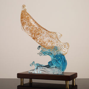 31CM Resin Arowana Feng Shui Decoration Lucky Chinese Style Blessing Living Room Display Housewarming Gifts Living Room TV Cabinet Decorations