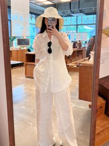 Elegant And Youthful Cotton Linen Two-piece Set