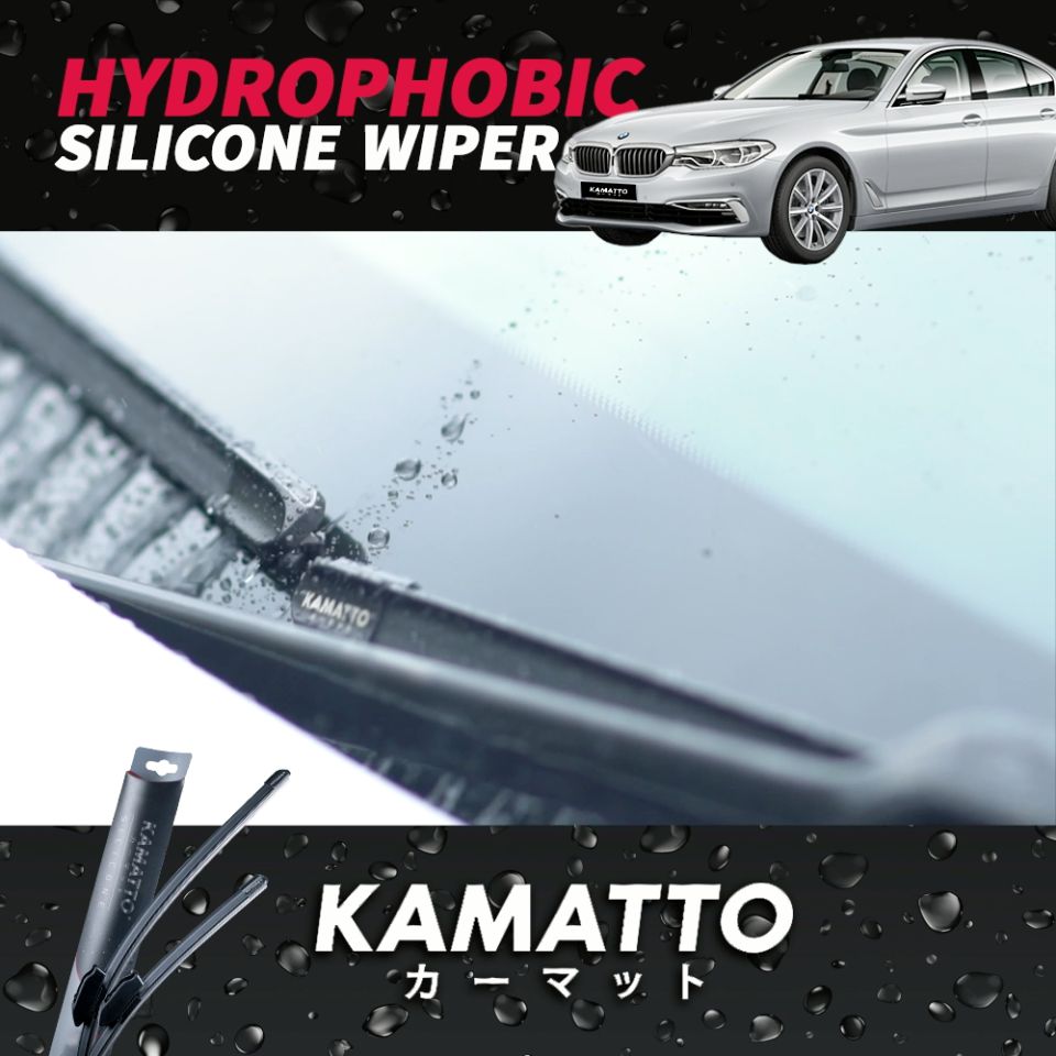 Kamatto Wiper Perodua Bezza (2016-Present) Hydrophobic Silicone Windshield Wiper Water Repelling Coating