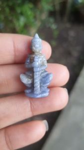 J354 งานแกะท้าวเวสสุวรรณจากนิหร่าพม่าดิบ งานแกะมือ