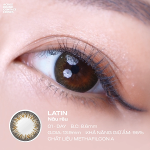 (HOẢ TỐC SG) Kính áp tròng màu Nâu rêu LATIN ACROS – Lens dùng 1 ngày