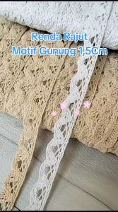 (Per 5 Meter) RDR260 Renda Rajut Motif Gelombang Lebar 15Cm