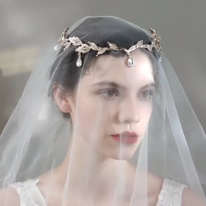 Fairy Headband Flower Crown Headpiece Metal Elf Tiaras for Halloween Wedding Cosplay Costume Prom