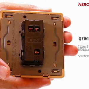 Decora Q71612D-G  16AX250V~ 1 Gang 2 Way Switch With LED Locator - Gold