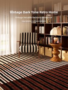 QISHUO | Retro Brown Easy Clean Indoor Area Rug