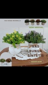 Bunga Hias Plastik Tanaman Bunga Hias Palsu Dekorasi Rumah Artificial Flowers Pot Bunga Hias