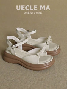 MASHUJIA | Leather Sandals for Women Thick Sole Comfortable Summer Wear