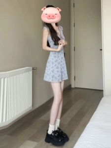 Đầm Mini Cổ Chữ V Kiểu Pháp Đầm Ngắn Bó Eo Họa Tiết Hoa Mùa Thu Đầm Nữ Tính Đầm Công Sở Đầm Dự Tiệc Đầm Xòe Tà