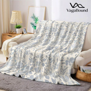 BILIBILI | Pale Blue Floral Print Flannel Blanket Warm Soft Halloween Christmas Decorative Couch Warm Cozy All-Season Gift