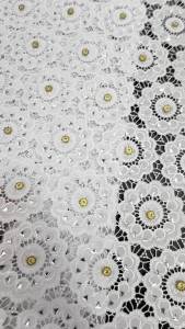 Luxury African Nigerian 2026 High-Quality Lace Fabric Stones Embroidery Tulle Stones Guipure Water-Soluble for Wedding Dresses