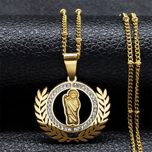 Catholic Saint Benedict Medal Pendant Necklace Stainless Steel San Benito Necklaces Religious Jewelry colar feminino N8085S02