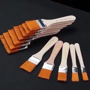 Kuas Lukis Flat Nylon / Kuas Lebar / Flat Brush 12pcs Kuas Cat Tebal Kuas Lukis Lebar Nylon Flat Art Painting Brush BBQ Tools